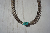 Kingman Turquoise & Smoky Crystal Necklace