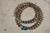 Kingman Turquoise & Smoky Crystal Necklace