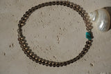 Kingman Turquoise & Smoky Crystal Necklace