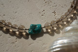 Kingman Turquoise & Smoky Crystal Necklace