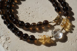 Citrine and Smoky Crystal Necklace