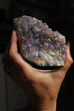 Rainbow Aura Amethyst cluster