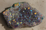 Rainbow Aura Amethyst cluster