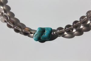 Kingman Turquoise & Smoky Crystal Necklace